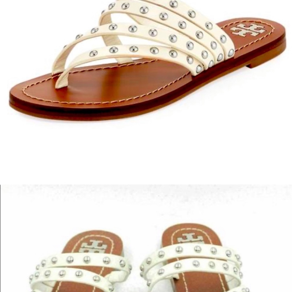 Tory Burch Women's Patos Studded Leather Thong Sandals